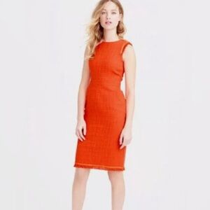 J. Crew Vibrant Orange Midi Dress
